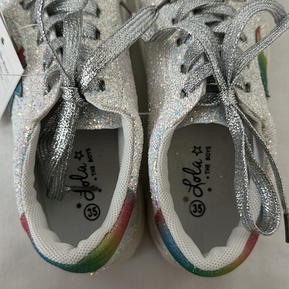NWT Lola & The Boys Star Glitter Sneakers - Picture 4 of 4